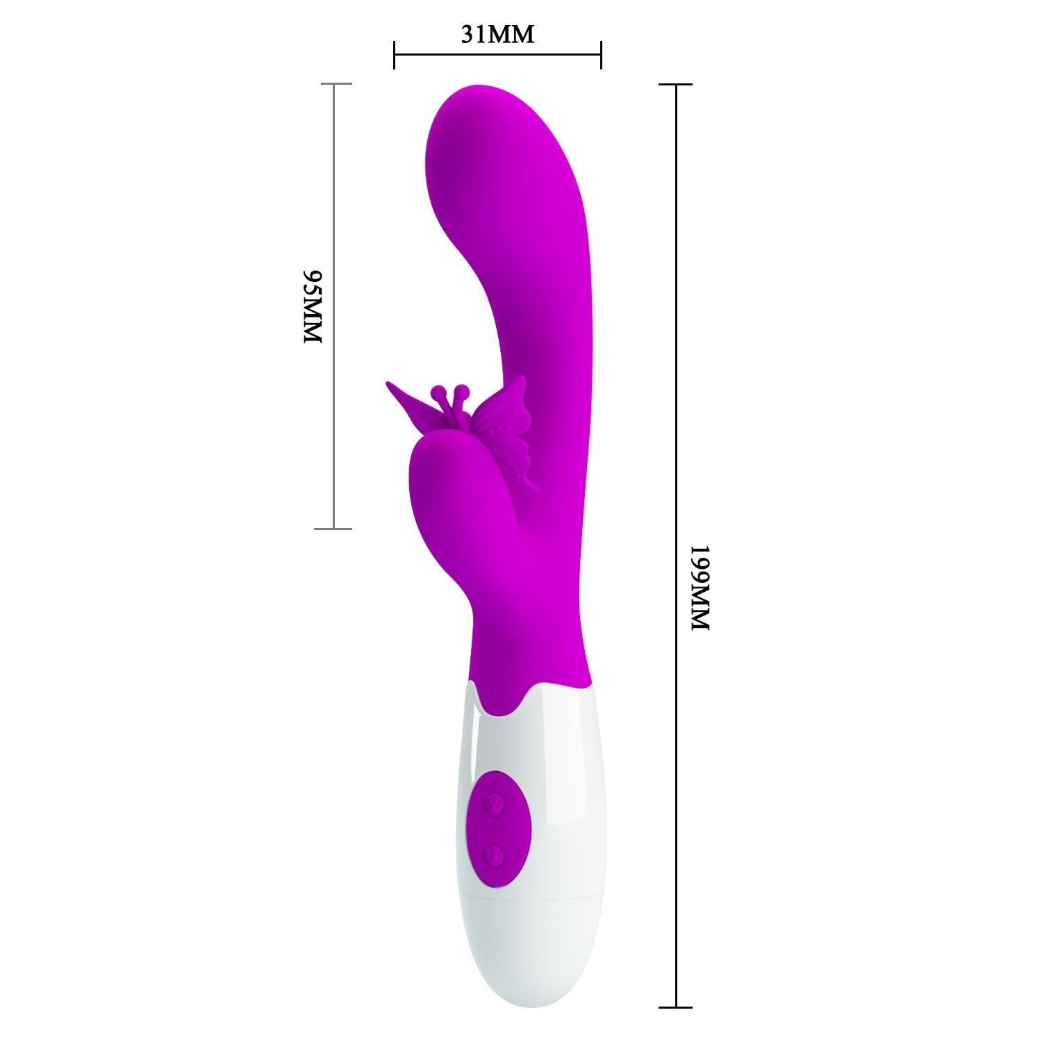 Pretty Love - Butterfly Kiss Rabbit Vibrator (Pink) - Pink - Rabbit Dildo (Vibration) Non Rechargeable