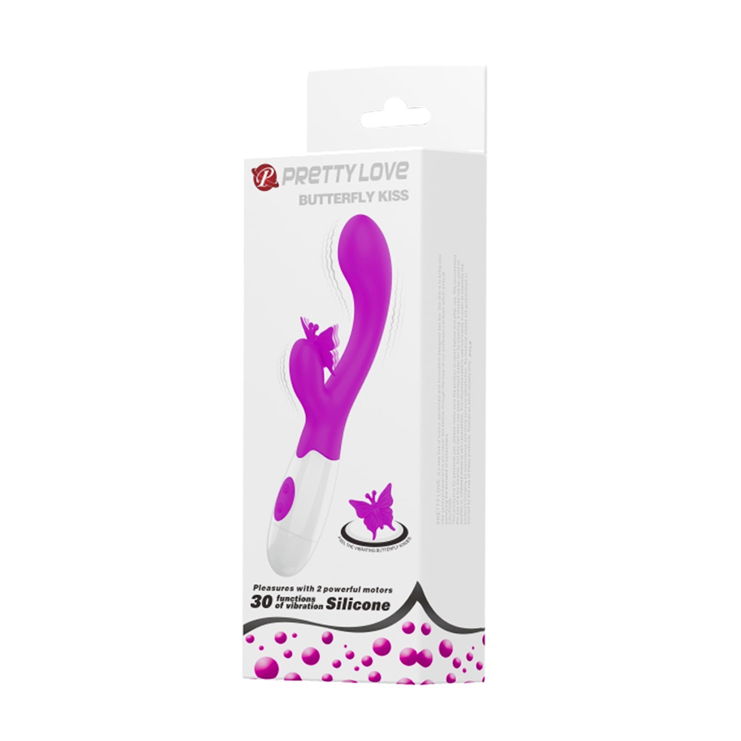 Pretty Love - Butterfly Kiss Rabbit Vibrator (Pink) - Pink - Rabbit Dildo (Vibration) Non Rechargeable