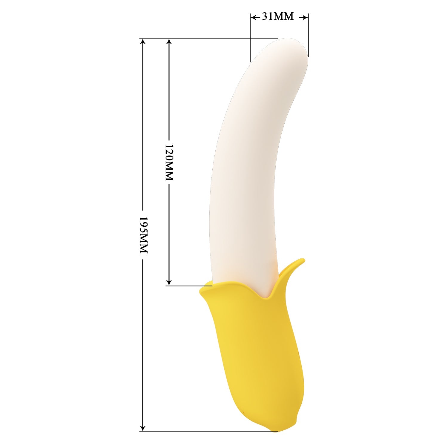 Pretty Love - Banana Geek Vibrating Thrusting Dildo Vibrator (Yellow) - Yellow - Non Realistic Dildo w/o suction cup