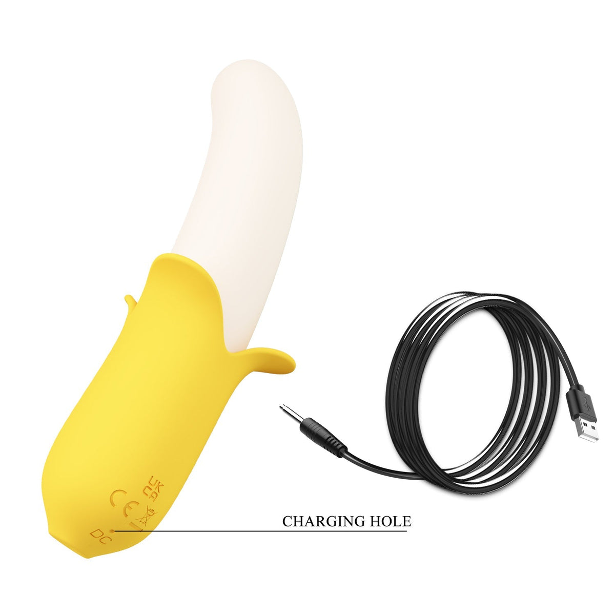 Pretty Love - Banana Geek Vibrating Thrusting Dildo Vibrator (Yellow) - Yellow - Non Realistic Dildo w/o suction cup