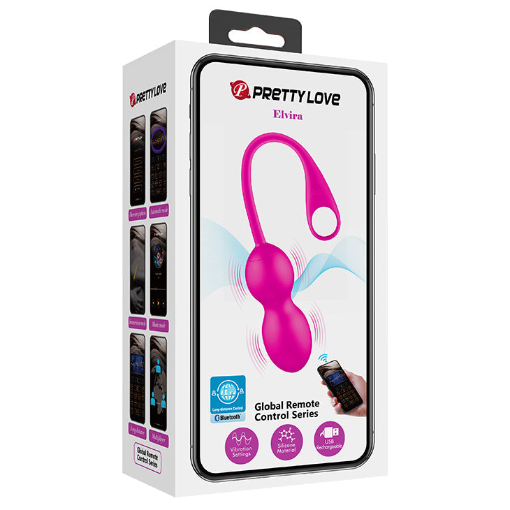 Pretty Love - Elvira App-Controlled Kegel Balls (Pink) - Pink - Kegel Balls (Vibration) Rechargeable