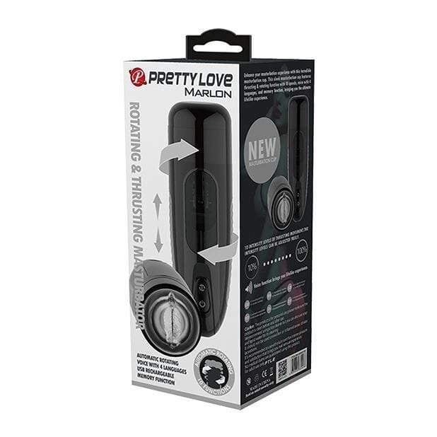 Pretty Love - Marlon Thrusting Rotating Masturbator (Black) Masturbator Vagina (Vibration) Rechargeable 371168673 CherryAffairs