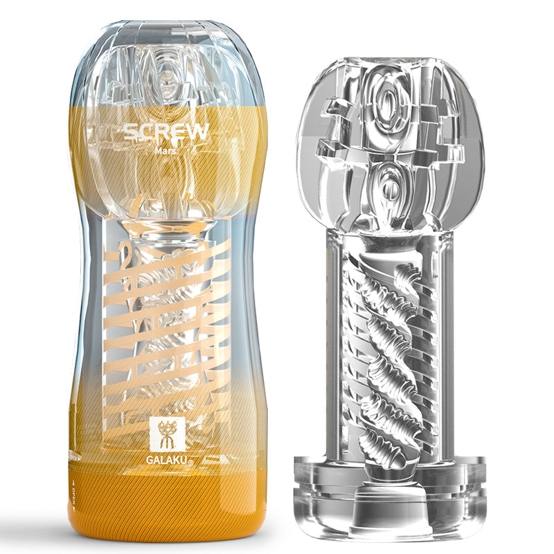 Galaku - Screw Suction Onacup Stroker Masturbator Cup - Mars - Masturbator Resusable Cup (Non Vibration)
