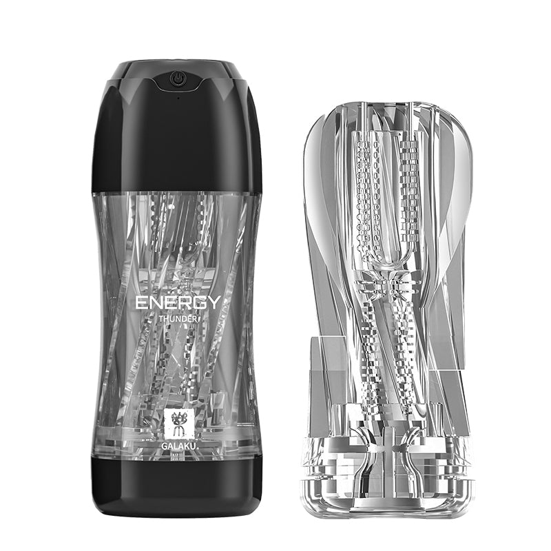 Galaku - Energy Male Vibrating Stroker Masturbation Cup - Thunder - Masturbator Soft Stroker (Vibration) Rechargeable