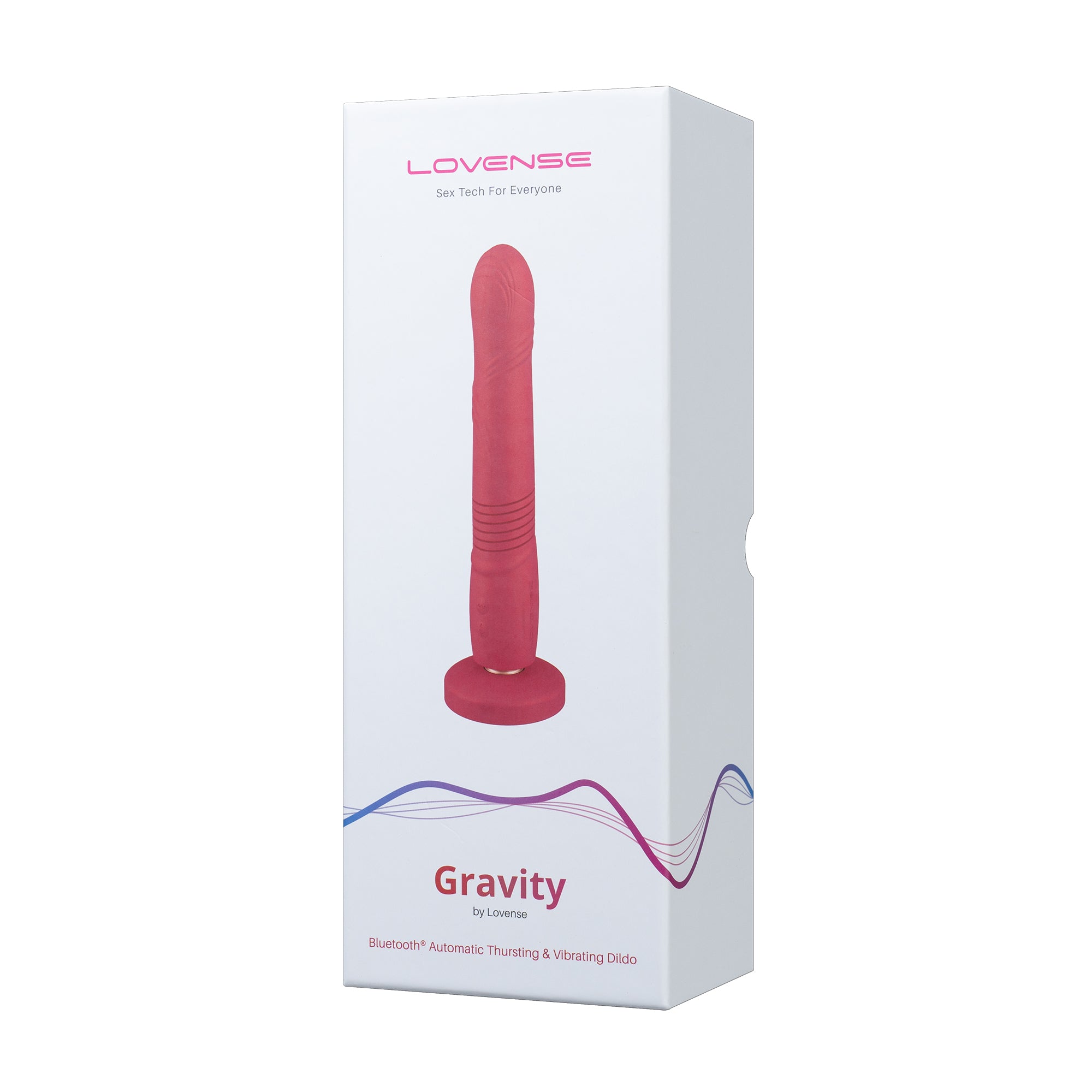 Lovense - Gravity App-Controlled Thrusting Dildo (Red) - Red - Realistic Dildo with suction cup (Vibration) Rechargeable