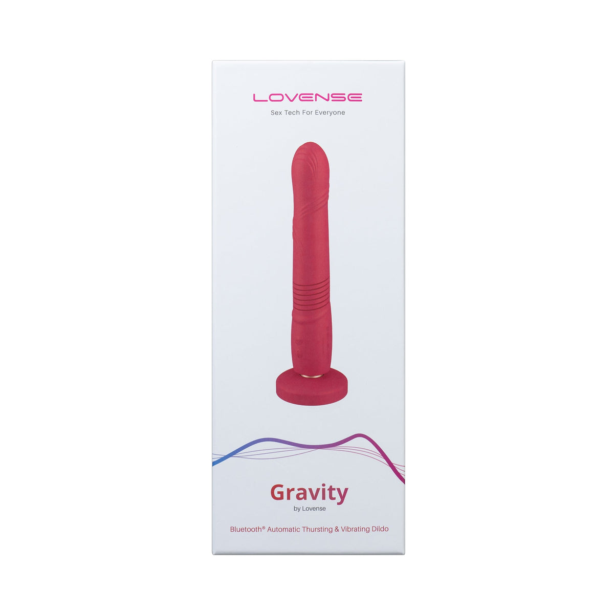 Lovense - Gravity App-Controlled Thrusting Dildo (Red) - Red - Realistic Dildo with suction cup (Vibration) Rechargeable