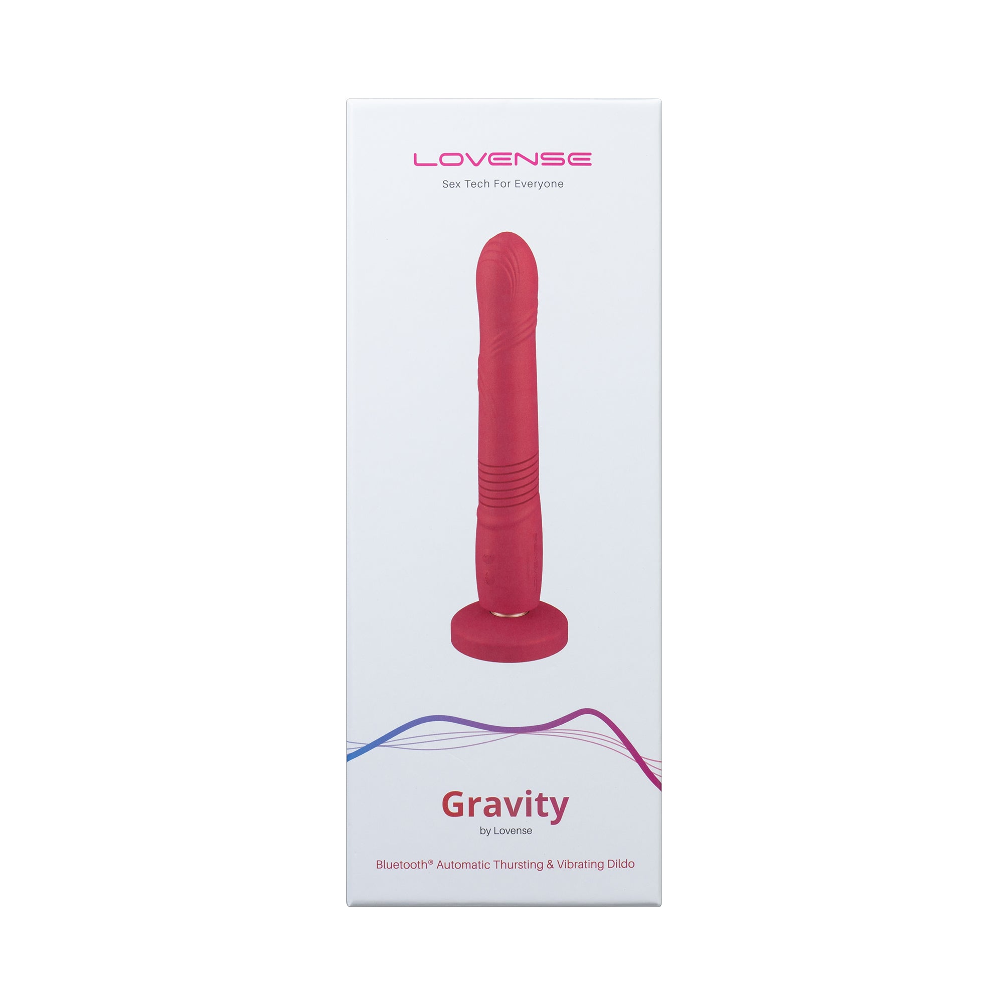 Lovense - Gravity App-Controlled Thrusting Dildo (Red) - Red - Realistic Dildo with suction cup (Vibration) Rechargeable