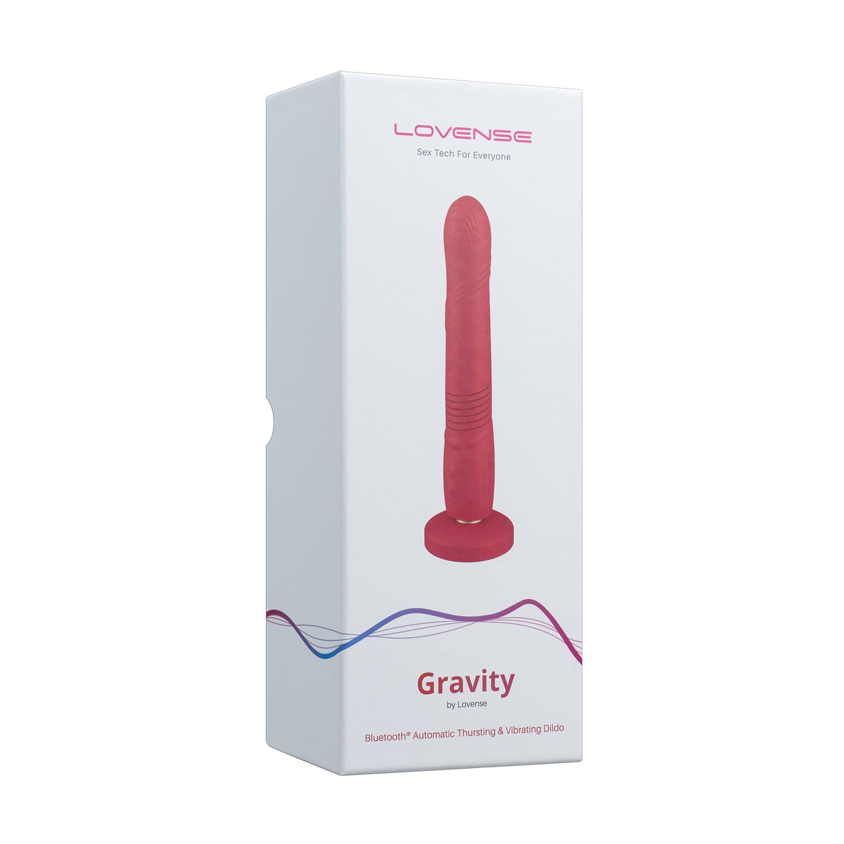 Lovense - Gravity App-Controlled Thrusting Dildo (Red) - Red - Realistic Dildo with suction cup (Vibration) Rechargeable