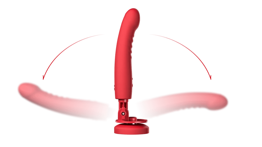 Lovense - Mission 2 Vibrating Suction Cup Dildo - Red - Realistic Dildo with suction cup (Vibration) Rechargeable