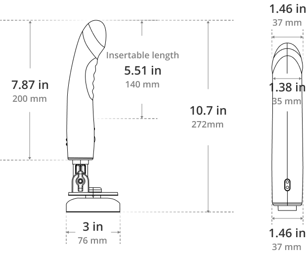 Lovense - Mission 2 Vibrating Suction Cup Dildo - Red - Realistic Dildo with suction cup (Vibration) Rechargeable