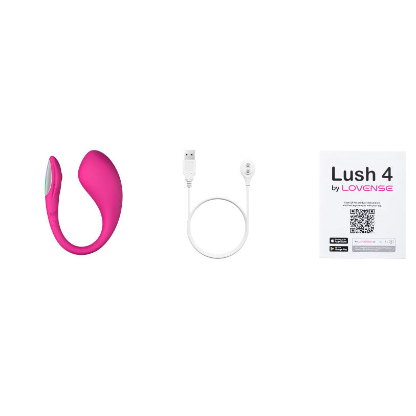 Lovense - Lush 4 App-Controlled Bullet Egg Vibrator (Pink) - Pink - Wireless Remote Control Egg (Vibration) Rechargeable