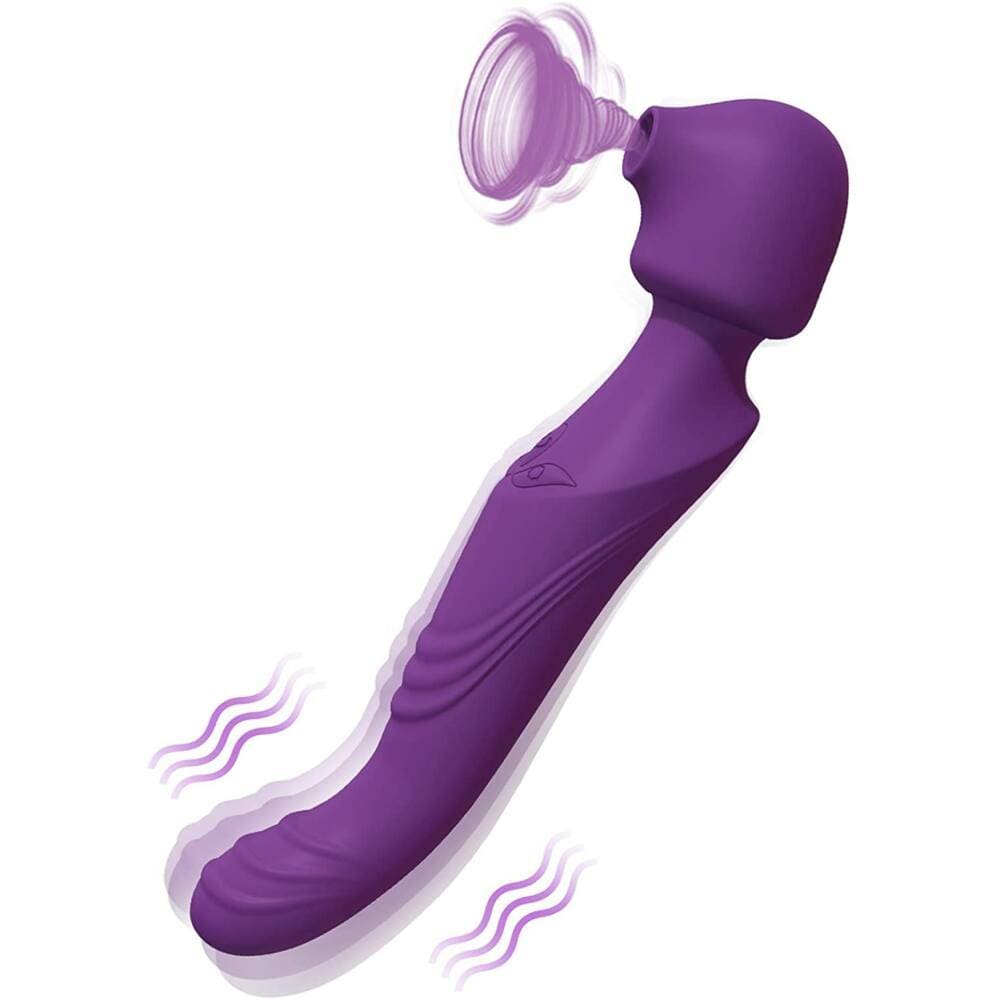 Tracy's Dog - Dual Vibe G Spot Clitoral Air Stimulator Wand Massager (Purple) Wand Massagers (Vibration) Rechargeable 6972725980292 CherryAffairs
