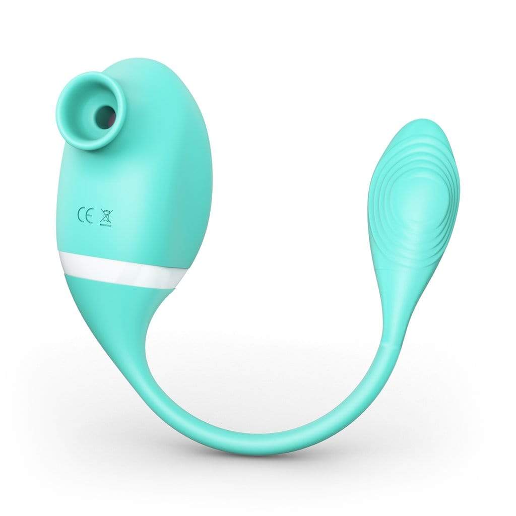 Tracy&#39;s Dog - Seahorse Clitoral Air Stimulator Sucking Dual Stimulator (Tiffany Blue) Clit Massager (Vibration) Rechargeable 6972725981008 CherryAffairs
