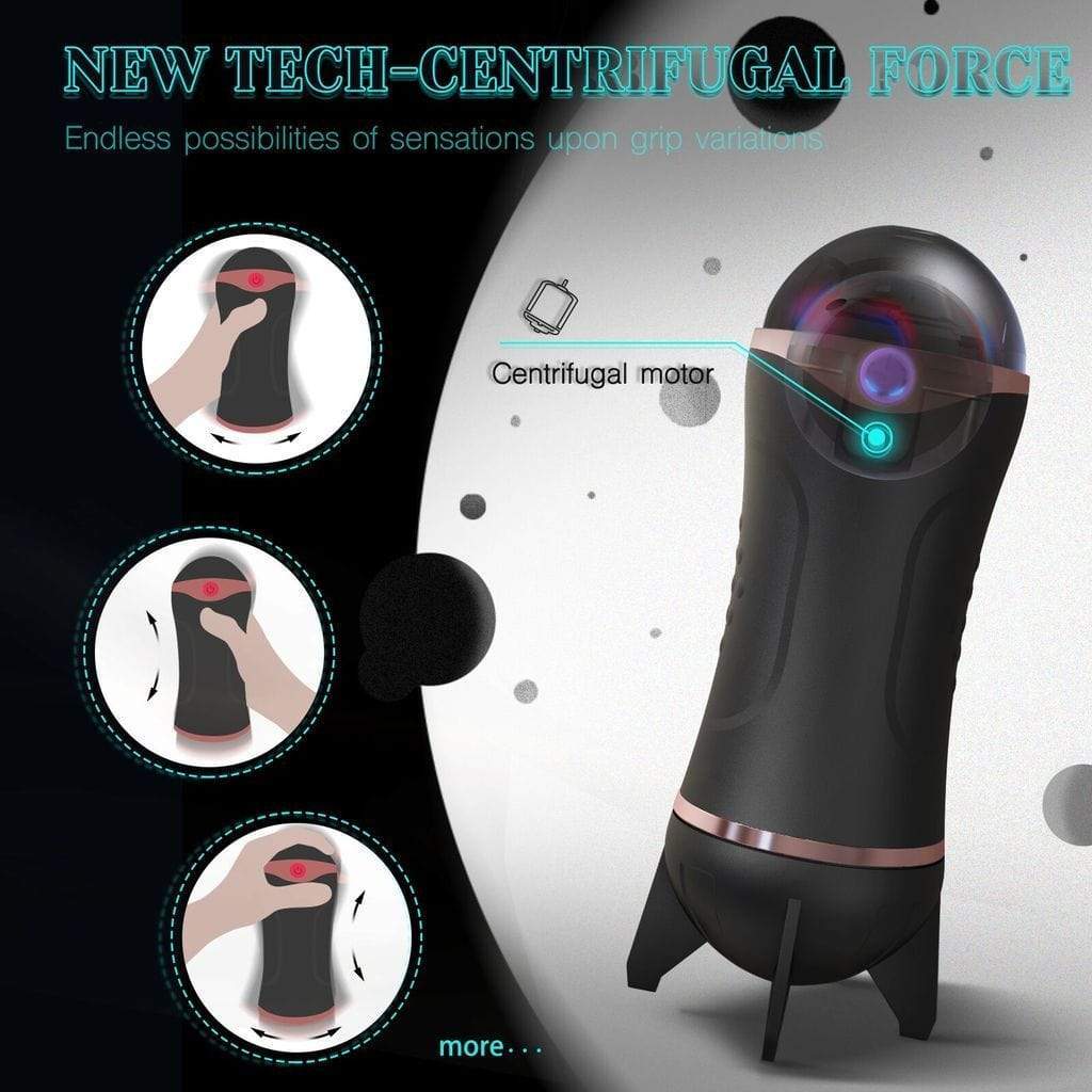 Tracy's Dog - Turboo Automatic Masturbator Cup (Black) Masturbator Soft Stroker (Vibration) Rechargeable 6972725981046 CherryAffairs