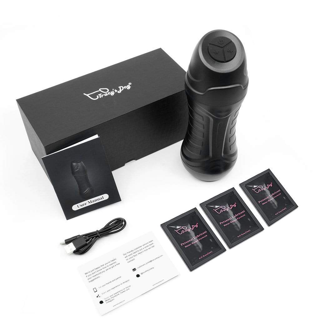 Tracy's Dog - Osburn Automatic Male Masturbator (Black) Masturbator Soft Stroker (Vibration) Rechargeable 6972725981558 CherryAffairs