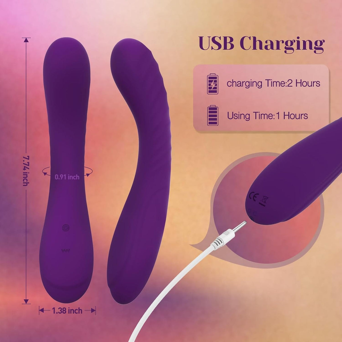 Tracy’s Dog - G Vibe G Spot Dildo Vibrator (Purple) - Purple - G Spot Dildo (Vibration) Rechargeable