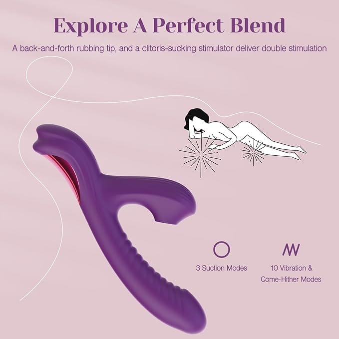 Tracy's Dog - BetaCome-Hither Rabbit Sucking Vibrator Clitoral Air Stimulator (Purple) TRD1030 CherryAffairs