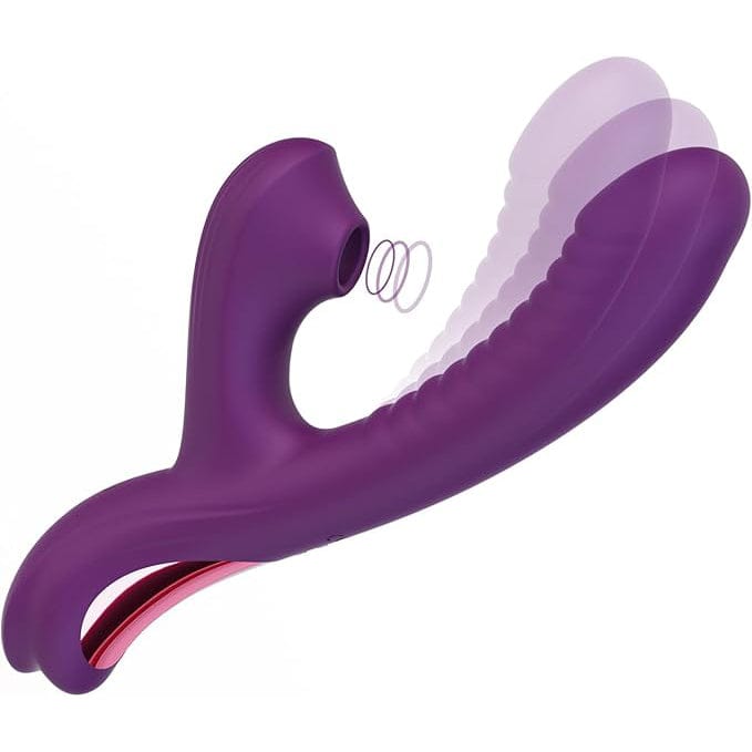 Tracy&#39;s Dog - BetaCome-Hither Rabbit Sucking Vibrator Clitoral Air Stimulator (Purple) TRD1030 CherryAffairs