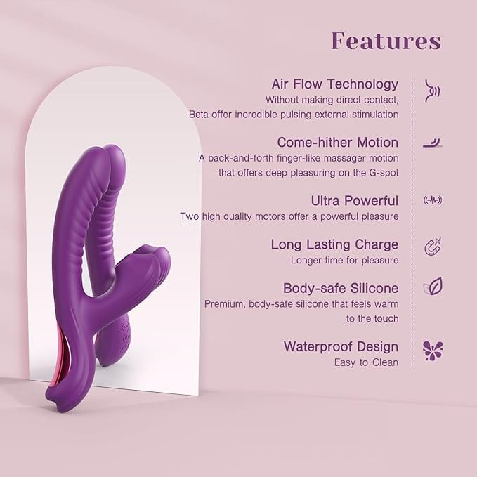 Tracy's Dog - BetaCome-Hither Rabbit Sucking Vibrator Clitoral Air Stimulator (Purple) TRD1030 CherryAffairs