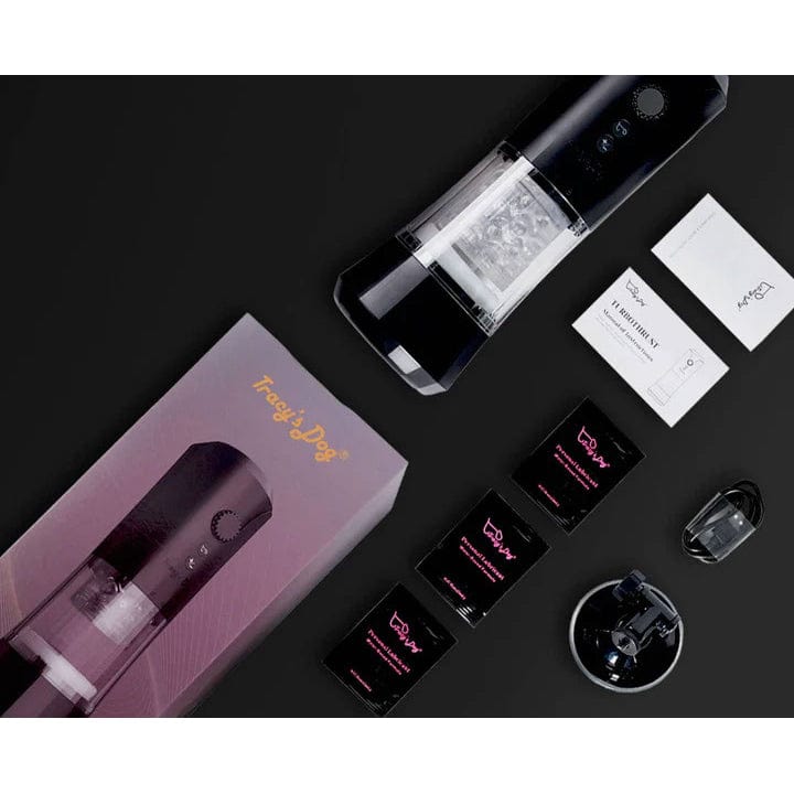 Tracy’s Dog - Turbothrust Automatic Male Masturbator (Black) - Black - Masturbator Soft Stroker (Vibration) Rechargeable