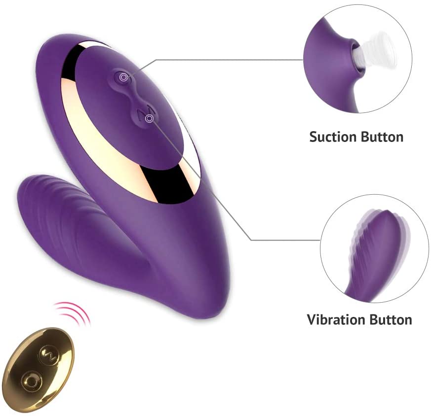 Tracy's Dog - Clitoral Air Stimulator Sucking Vibrator with Remote OG Pro 2 (Purple) Clit Massager (Vibration) Rechargeable 435204889 CherryAffairs