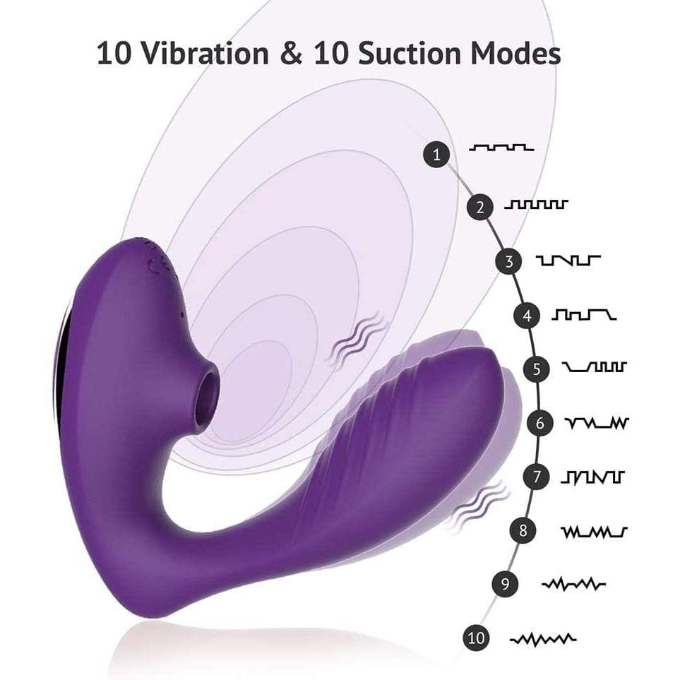 Tracy's Dog - Clitoral Air Stimulator Sucking Vibrator with Remote OG Pro 2 (Purple) Clit Massager (Vibration) Rechargeable 435204889 CherryAffairs