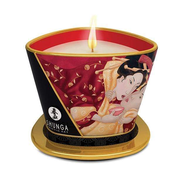 Shunga - Erotic Art Massage Candle Romance Strawberry Wine 5.7oz Massage Candle 269254162 CherryAffairs