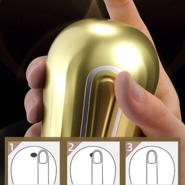 Galaku - Star Moon Double Hole Suction Stroker Masturbator Cup (Gold) - Gold - Masturbator Vagina (Non Vibration)