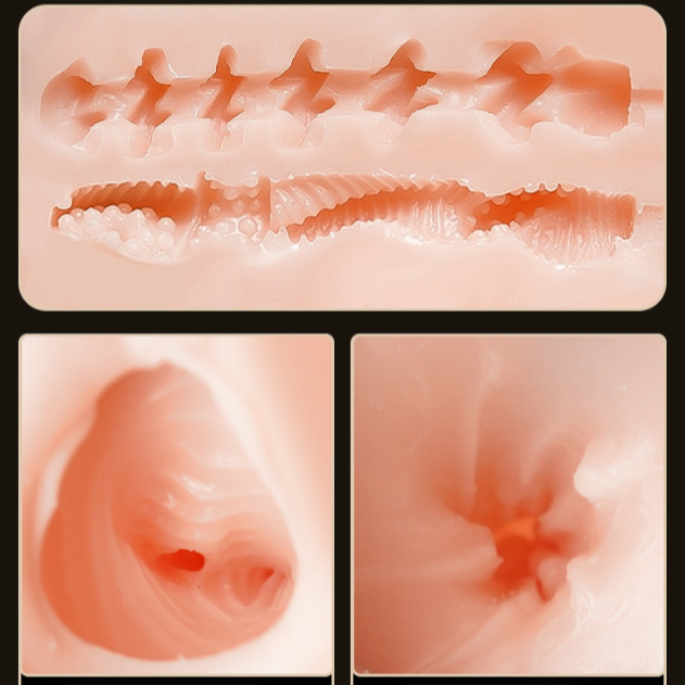 Galaku - Star Moon Double Hole Suction Stroker Masturbator Cup (Gold) - Gold - Masturbator Vagina (Non Vibration)