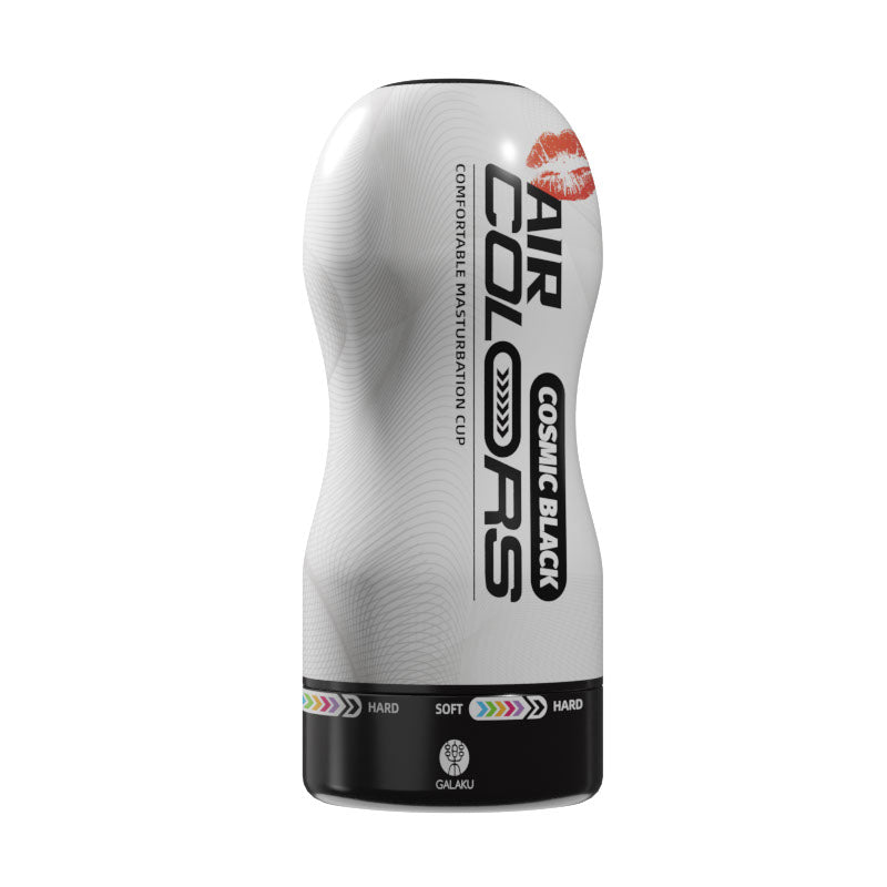 Galaku - Air Colors Comfortable Stroker Masturbator Cup - Cosmic Black - Masturbator Resusable Cup (Non Vibration)
