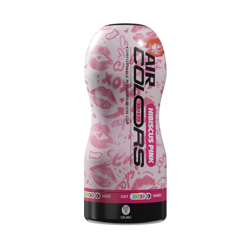Galaku - Air Colors Comfortable Stroker Masturbator Cup - Hibiscus Pink - Masturbator Resusable Cup (Non Vibration)