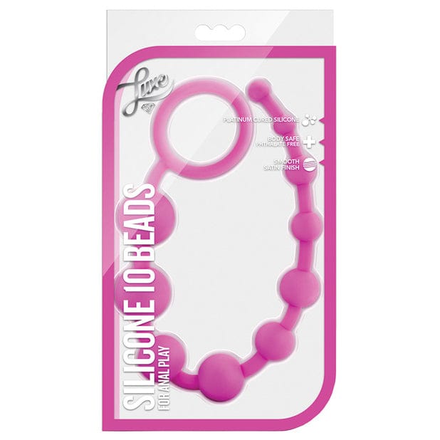 Blush Novelties - Luxe Silicone 10 Anal Beads (Pink) Anal Beads (Non Vibration) 622624927 CherryAffairs