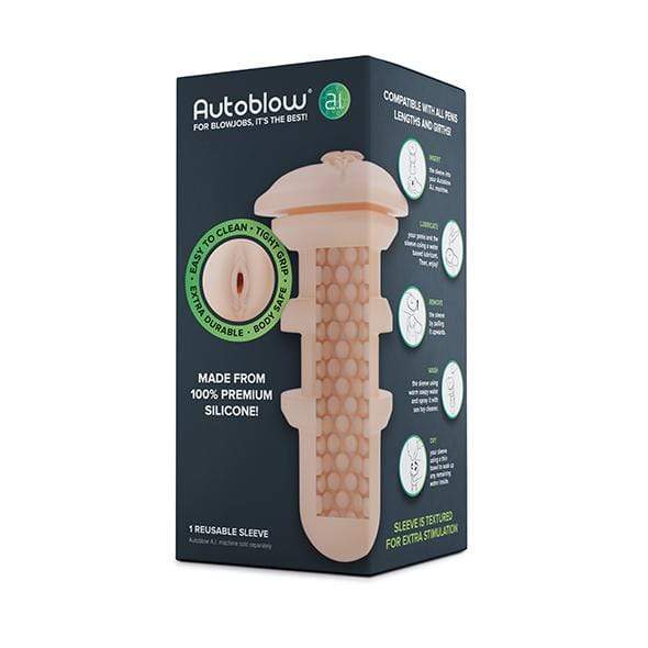 Autoblow - A.I Silicone Vagina Sleeve (White) Masturbator (Hands Free) AC Powered Durio Asia