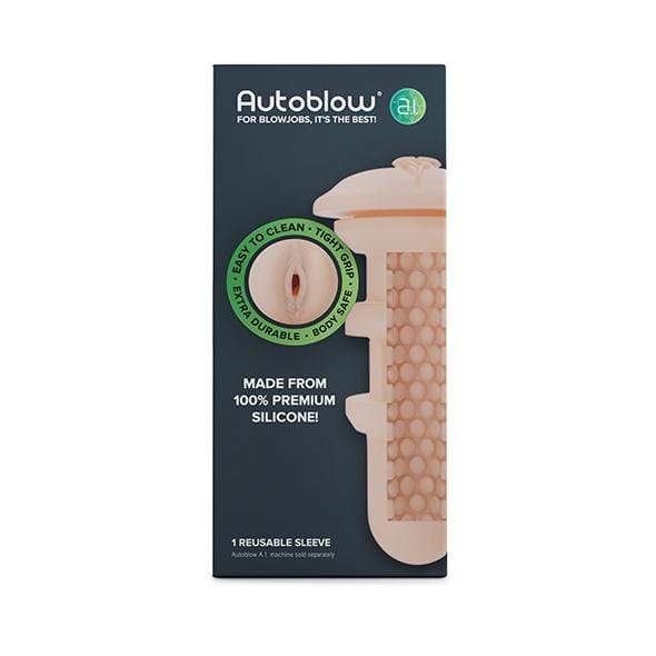 Autoblow - A.I Silicone Vagina Sleeve (White) Masturbator (Hands Free) AC Powered 704751344931 CherryAffairs