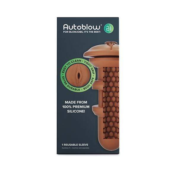 Autoblow - A.I Silicone Vagina Sleeve (Brown) Masturbator (Hands Free) AC Powered 704751344962 CherryAffairs