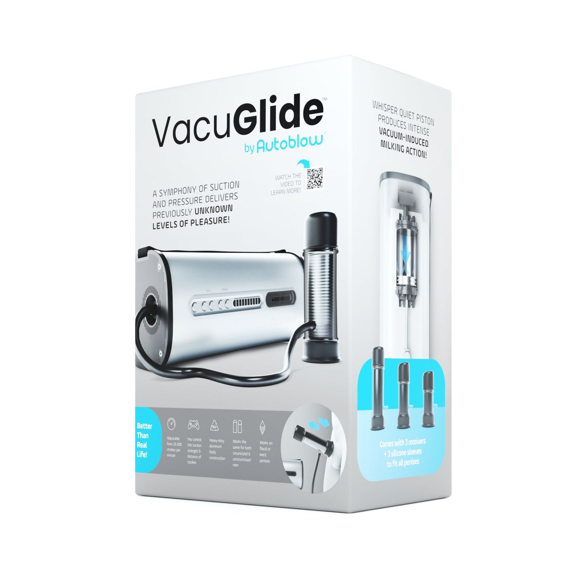 Autoblow - Vacuglide by Autoblow: Suction-Aided Milking Machine (Silver) - Silver - Masturbator (Hands Free) AC Powered