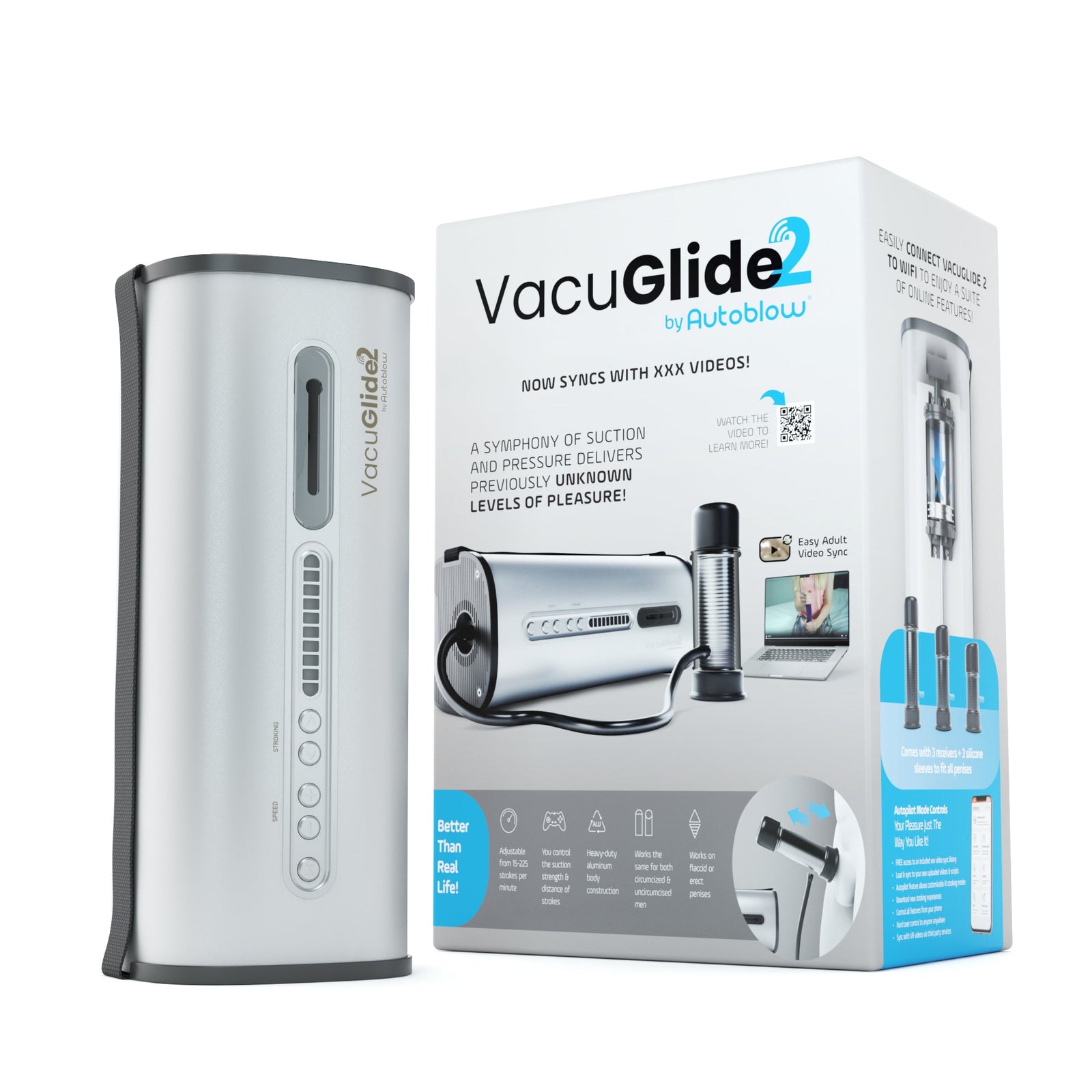 Autoblow - Vacuglide 2 by Autoblow: Suction-Aided Milking Machine (Silver)