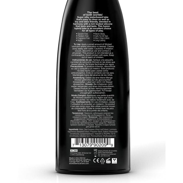 Wicked - Sensual Care Hybrid Water and Silicone Blended Intimate Lubricant 8 oz Lube (Silicone Based) 713079902099 CherryAffairs