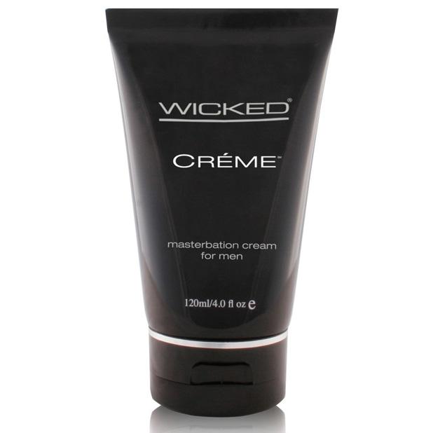 Wicked - Crème Silicone Based Masturbation Cream for Men 4 oz - Black - Lube (Silicone Based)