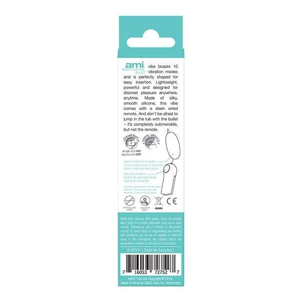 VeDO - Ami Remote Control Bullet Vibrator (Tease Me Turquoise) Wired Remote Control Egg (Vibration) Rechargeable 716053727527 CherryAffairs