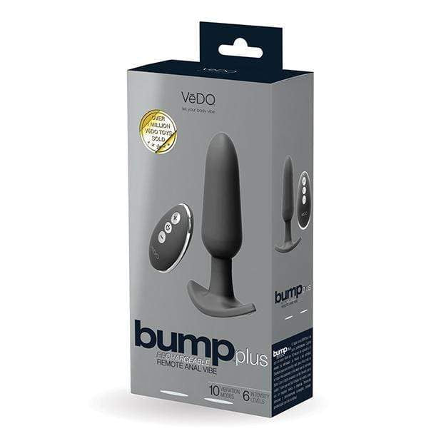 VeDO - Bump Plus Rechargeable Remote Control Anal Vibe (Just Black) Anal Plug (Vibration) Rechargeable 716053727541 CherryAffairs