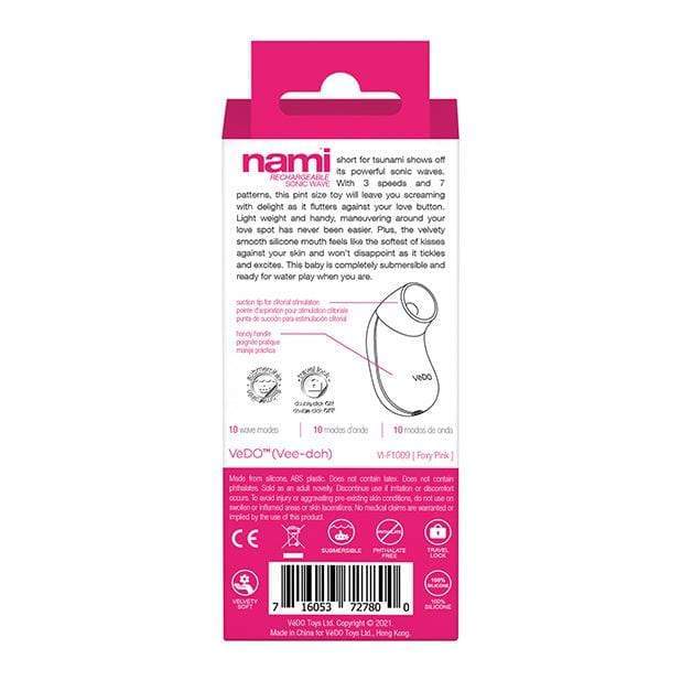 VeDO - Nami Rechargeable Sonic Clitoral Air Stimulator (Foxy Pink) Clit Massager (Vibration) Rechargeable 716053727800 CherryAffairs