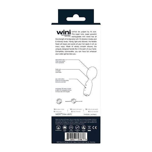 VeDO - Wini Rechargeable Mini Wand Massager (Just Black) Mini Wand Massagers (Vibration) Rechargeable 716053727886 CherryAffairs
