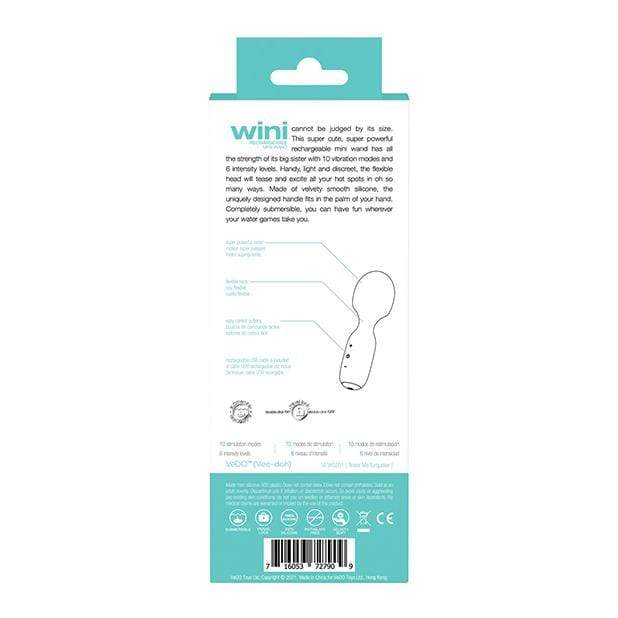 VeDO - Wini Rechargeable Mini Wand Massager (Tease Me Turquoise) Mini Wand Massagers (Vibration) Rechargeable 716053727909 CherryAffairs