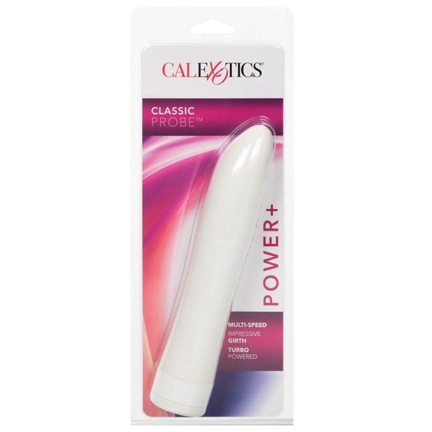 California Exotics - Classic Probe Power Plus Vibrator (White) Non Realistic Dildo w/o suction cup (Vibration) Non Rechargeable Durio Asia