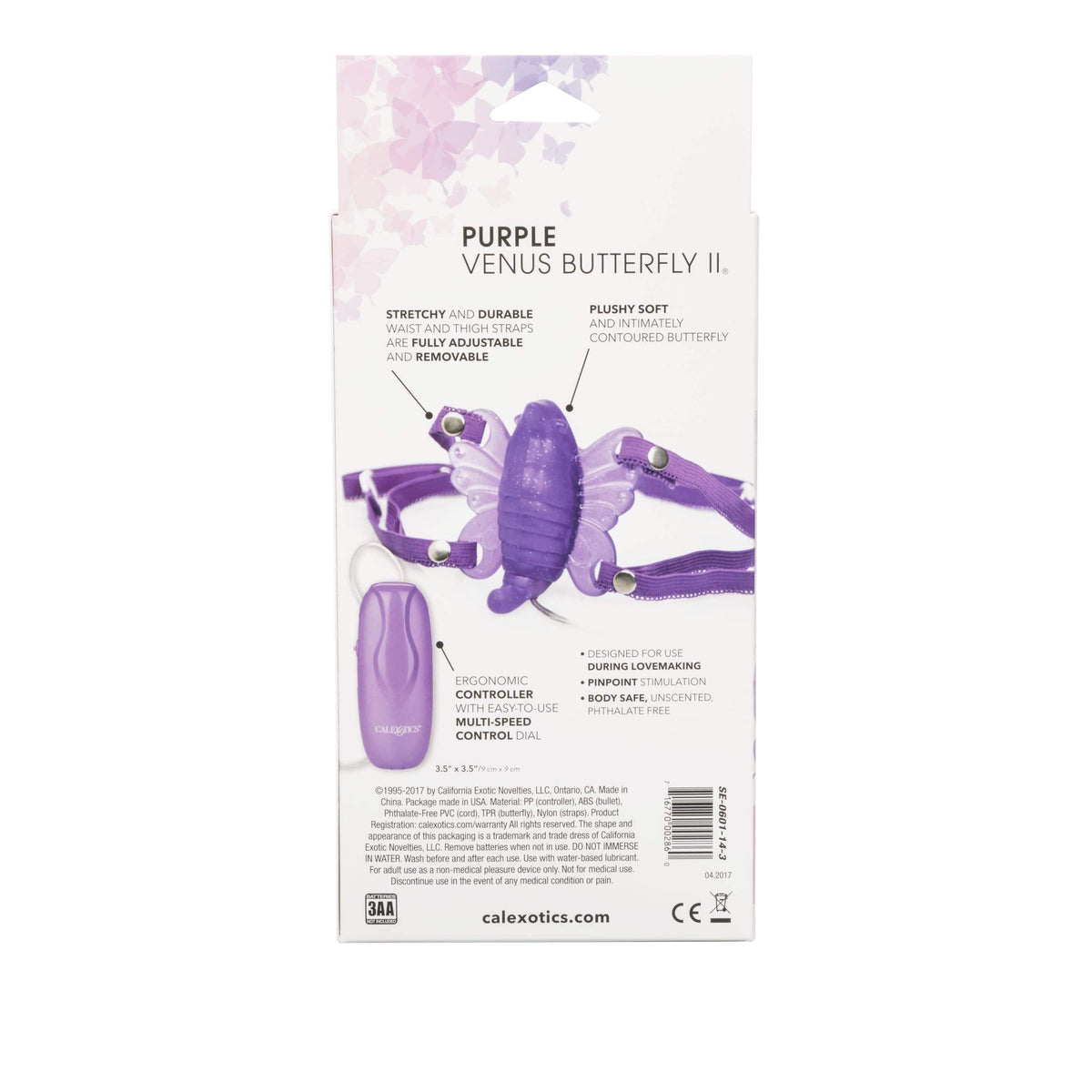 California Exotics - Venus Butterfly 2 Remote Clit Massager (Purple) Clit Massager (Vibration) Non Rechargeable 716770002860 CherryAffairs