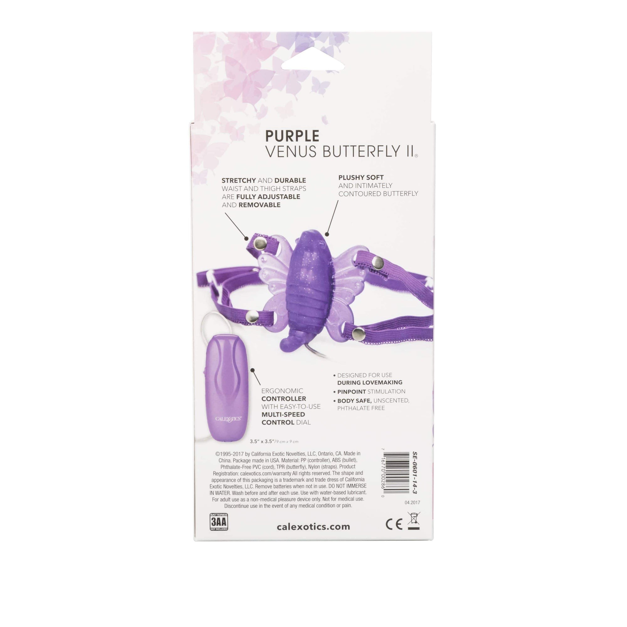 California Exotics - Venus Butterfly 2 Remote Clit Massager (Purple) Clit Massager (Vibration) Non Rechargeable 716770002860 CherryAffairs