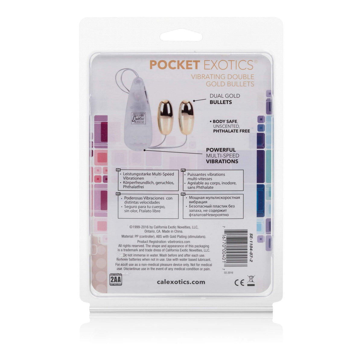 California Exotics - Pocket Exotics Wired Remote Vibrating Double Gold Bullets (Gold) Wired Remote Control Egg (Vibration) Non Rechargeable