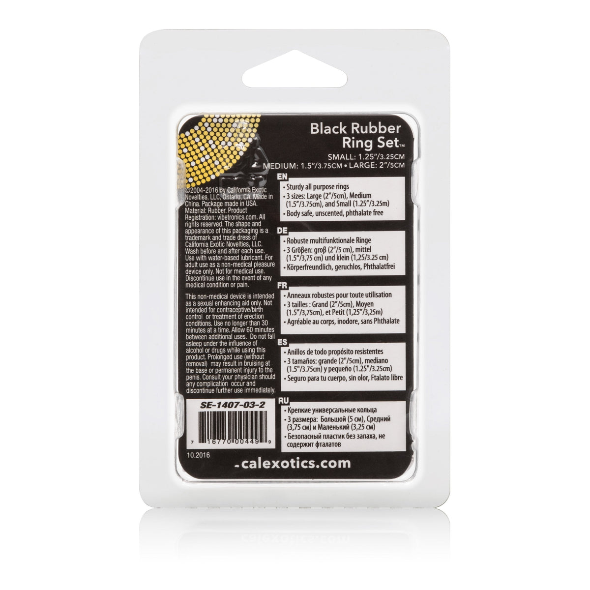 California Exotics - Black Rubber Ring Set (Black) Rubber Cock Ring (Non Vibration) Singapore