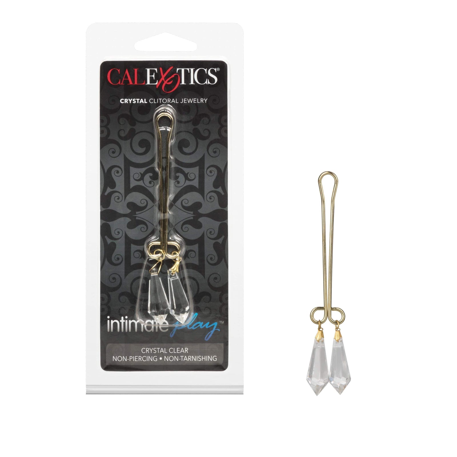California Exotics - Intimate Play Crystal Clitoral Jewelry Clamp (Gold) Clitoral Clamps 716770009401 CherryAffairs